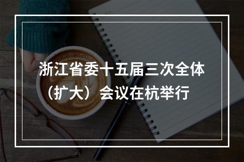 浙江省委十五届三次全体（扩大）会议在杭举行